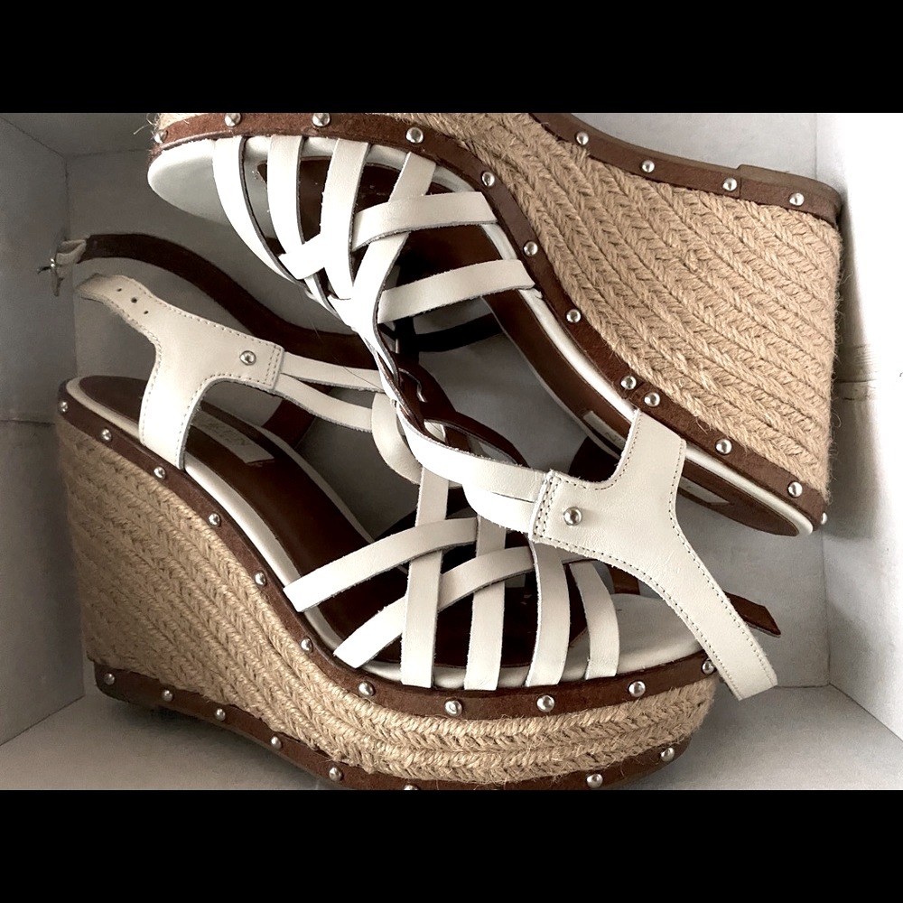 White Ralph Lauren Wedges Sandals - Picture 2 of 10